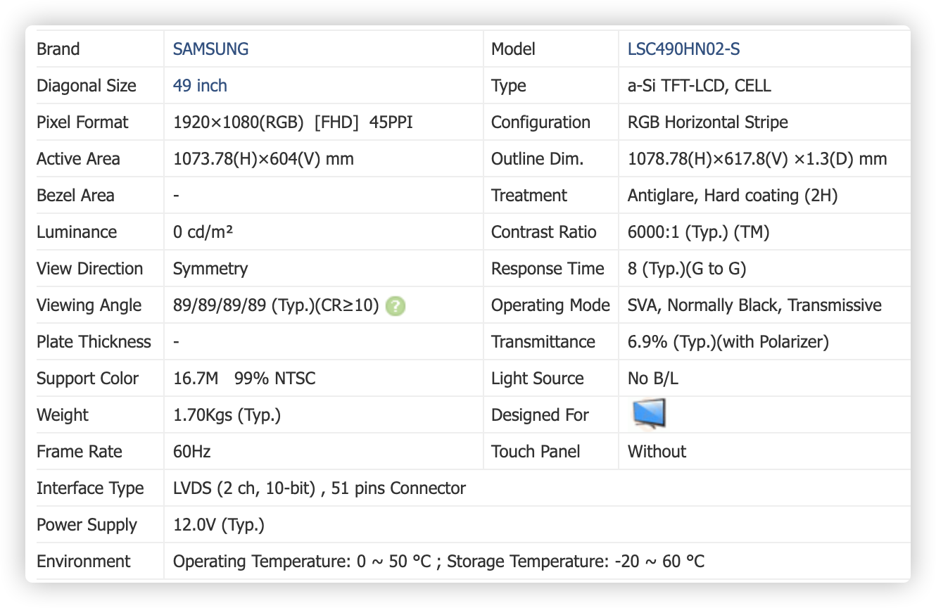 ४९ इन्चको SAMSUNG TV प्यानल ओपन सेल उत्पादन संग्रह (२)