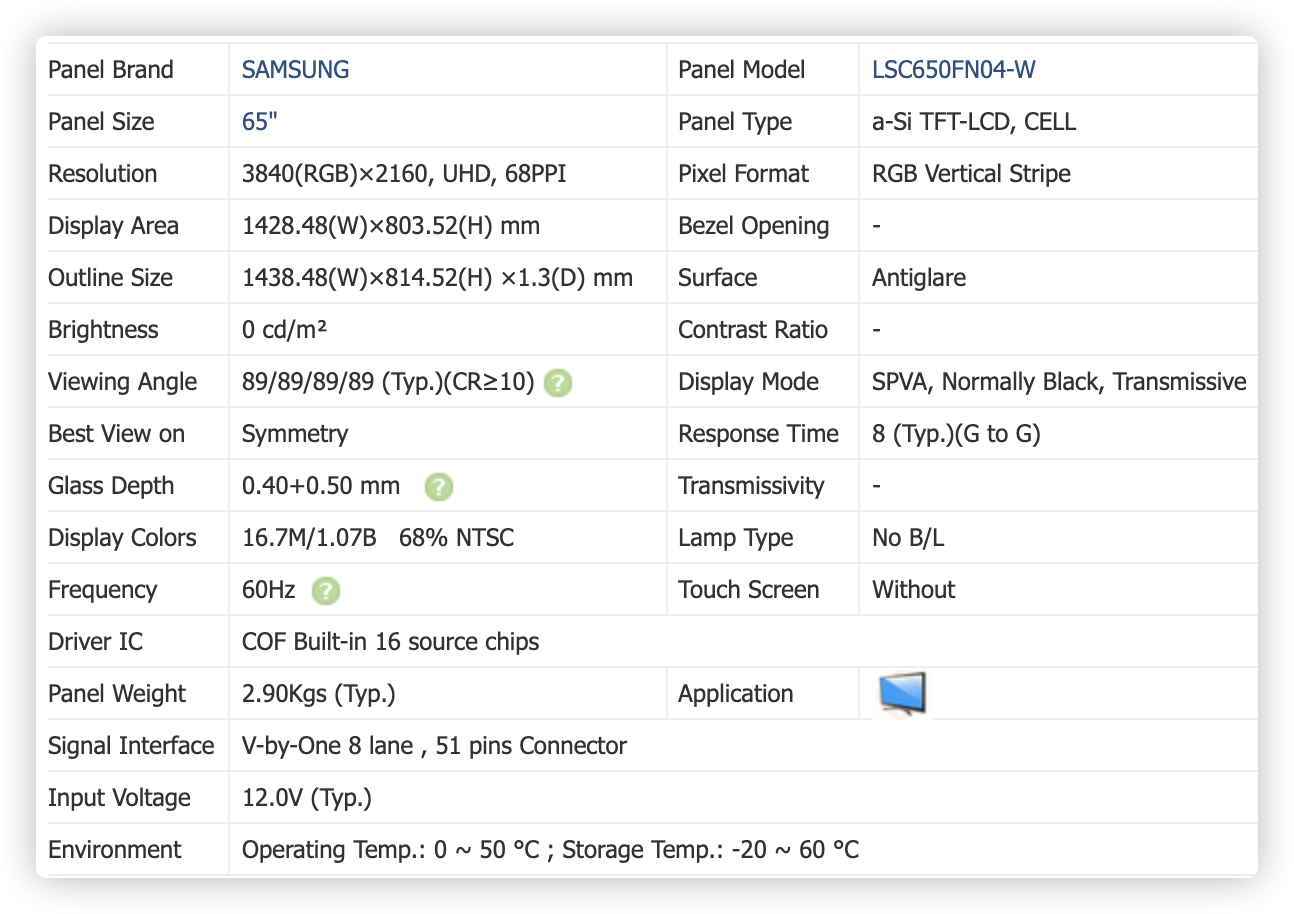 65 इन्च SAMSUNG TV प्यानल ओपन सेल उत्पादन संग्रह (1)
